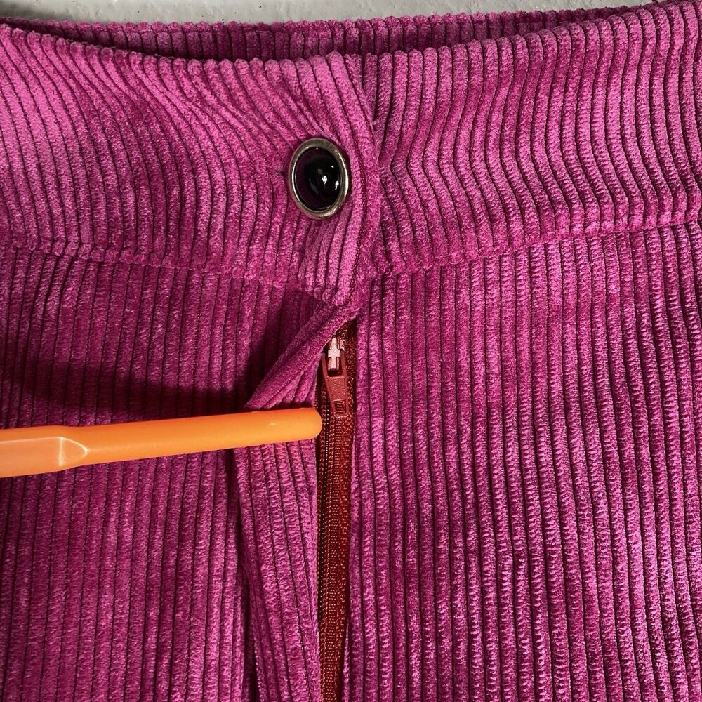 Womens Wide Leg Corduroy Trousers 27x30 Chino Pants Pink Fuchsia Vibrant Artsy - Picture 4 of 11